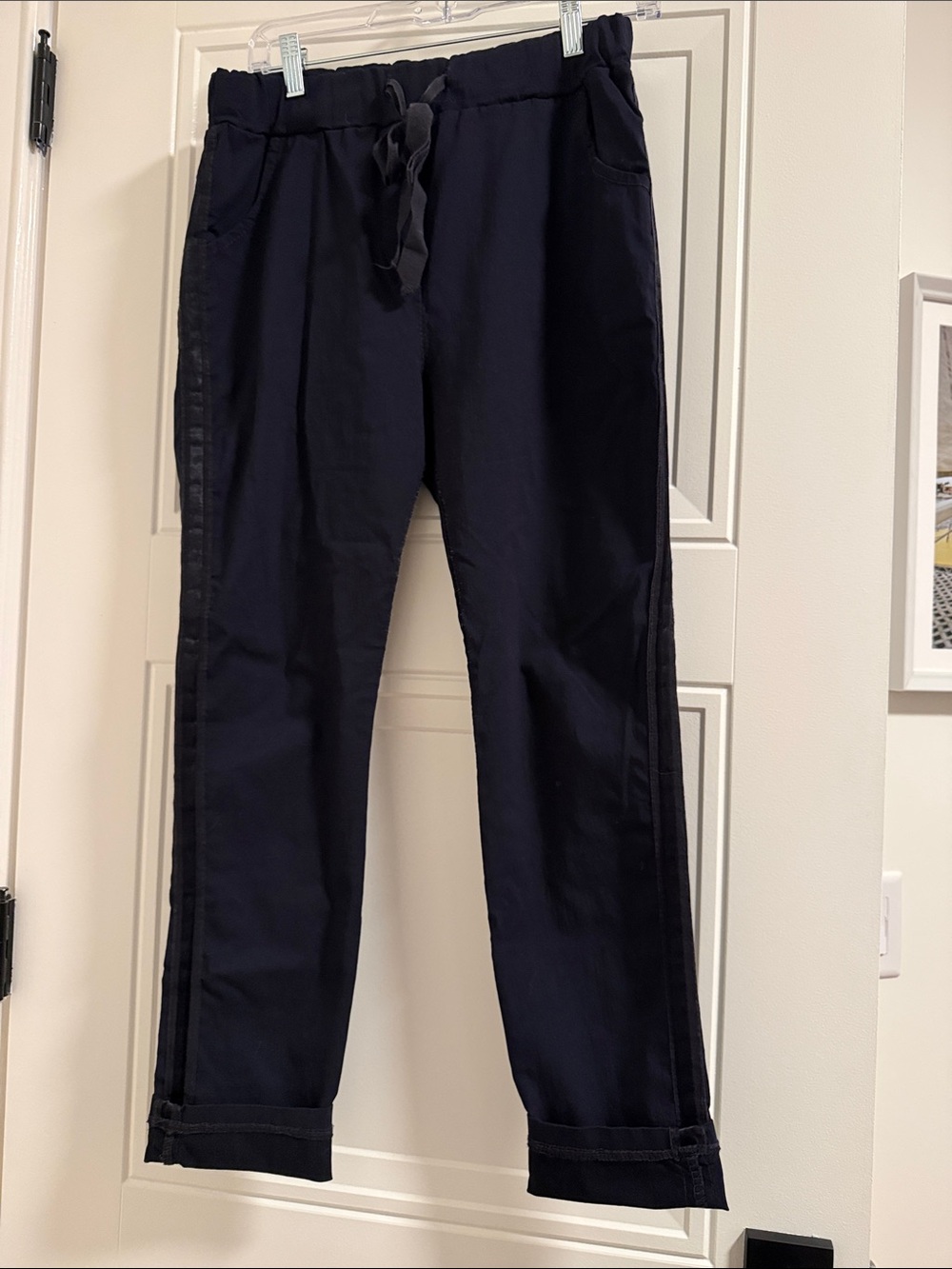 Women's Dark Navy Drawstring Track Joggers
